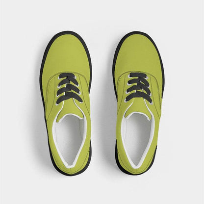 Yellow-Green Men's Canvas Sneakers (LY1-CL-ME) - Top