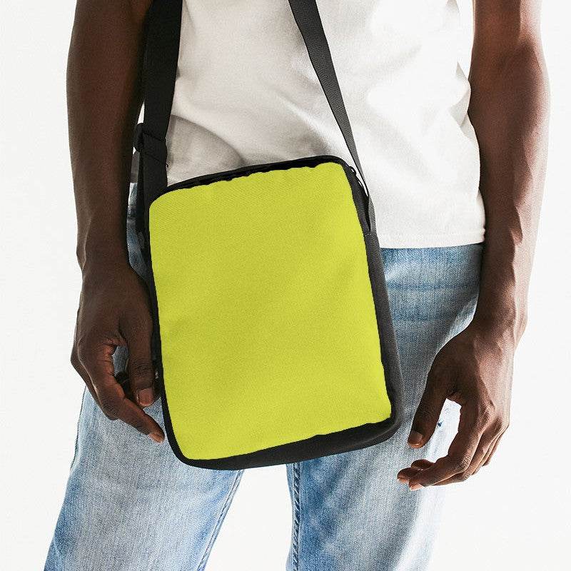 Yellow-Green Messenger Pouch (LY1-CL-ME) - Man Front CloseUp