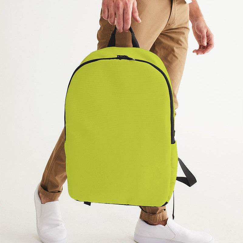 Yellow-Green Waterproof Backpack (LY1-CL-ME) - Man Holding CloseUp