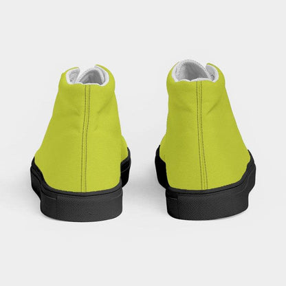 Yellow-Green Women's High-Top Canvas Sneakers (LY1-CL-ME) - Back