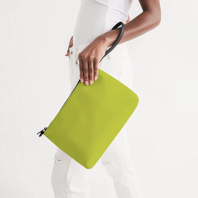 Yellow-Green Zip Pouch (LY1-CL-ME) - Side Holding