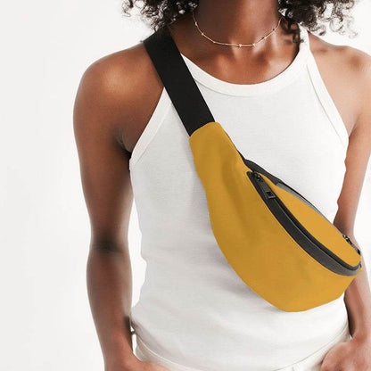 Yellow-Orange Belt Bag (YO2-BR-ME) - Woman Front CloseUp