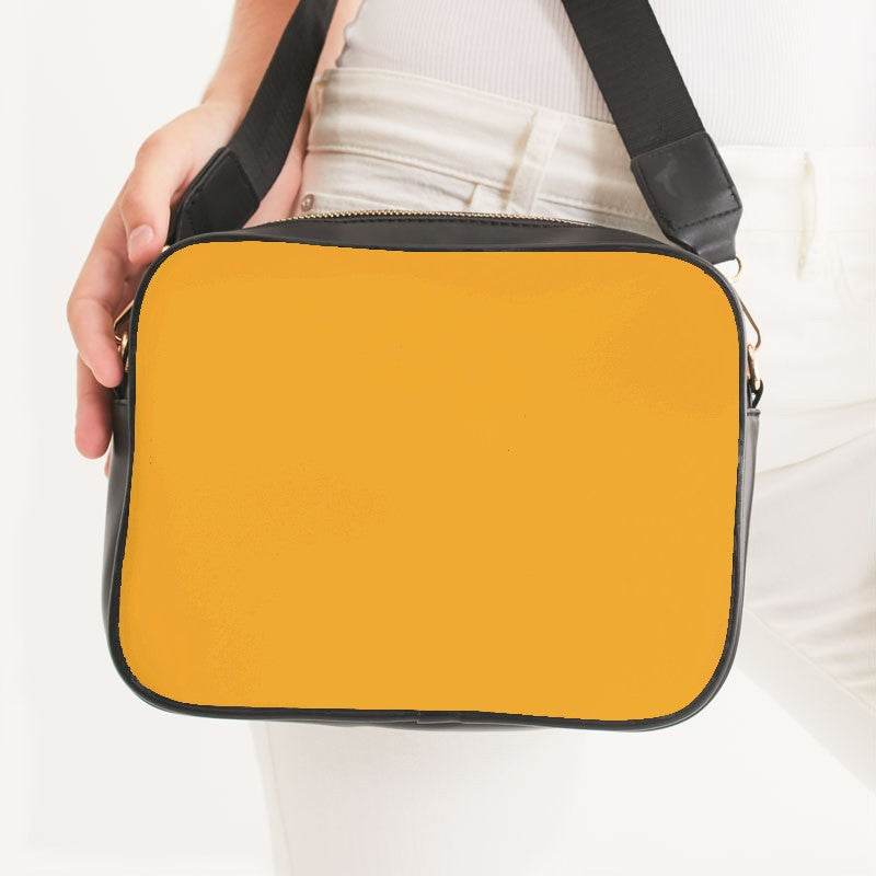 Yellow-Orange Crossbody Bag (YO2-BR-ME) - Woman Front CloseUp