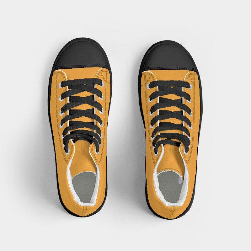 Yellow-Orange Men's High-Top Canvas Sneakers (YO2-BR-ME) - Top