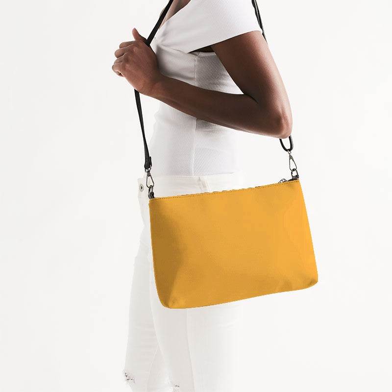 Yellow-Orange Zip Pouch (YO2-BR-ME) - Side CloseUp