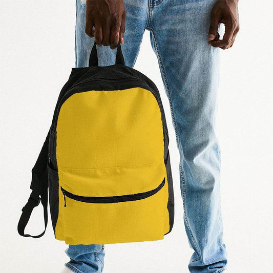 Yellow Gold Canvas Backpack (Y-BR-ME) - Man Holding