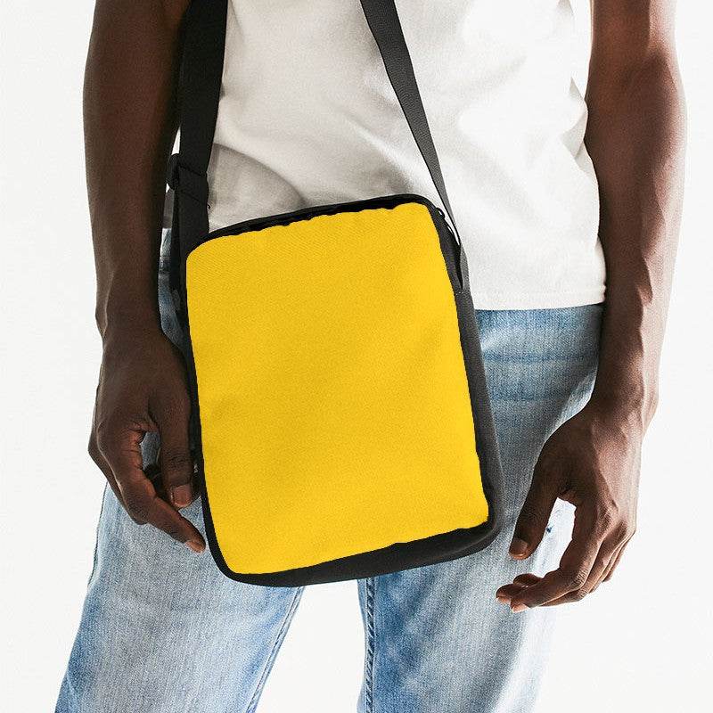 Yellow Gold Messenger Pouch (Y-BR-ME) - Man Front CloseUp