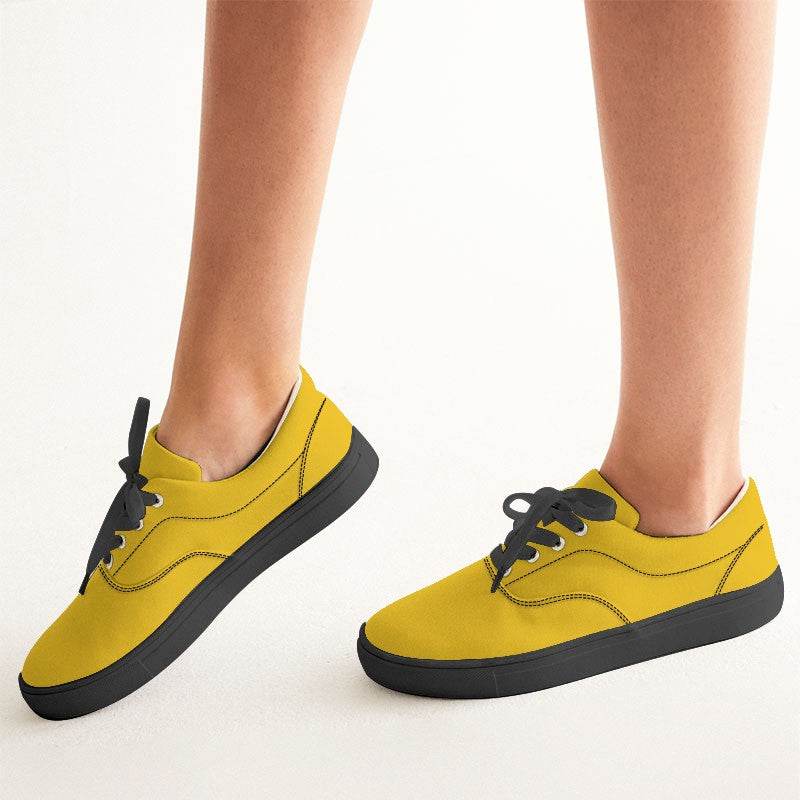 Yellow Gold Women's Canvas Sneakers (Y-BR-ME) - Woman CloseUp