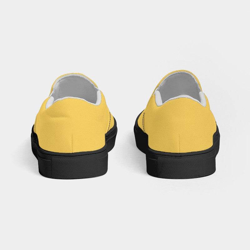 Yellow Men's Slip-On Canvas Sneakers (Y-CL-LI) - Back