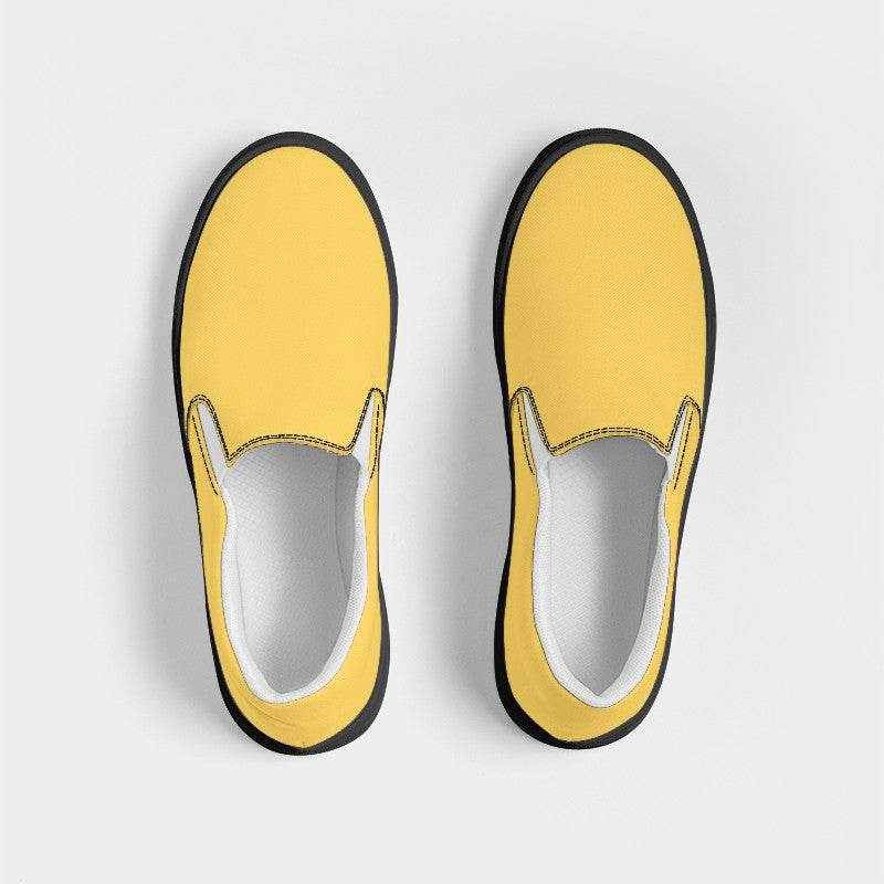 Yellow Men's Slip-On Canvas Sneakers (Y-CL-LI) - Top
