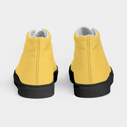 Yellow Women's High-Top Canvas Sneakers (Y-CL-LI) - Back