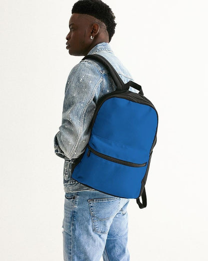 Bright Blue Canvas Backpack C100M75Y0K0 - Man Back CloseUp