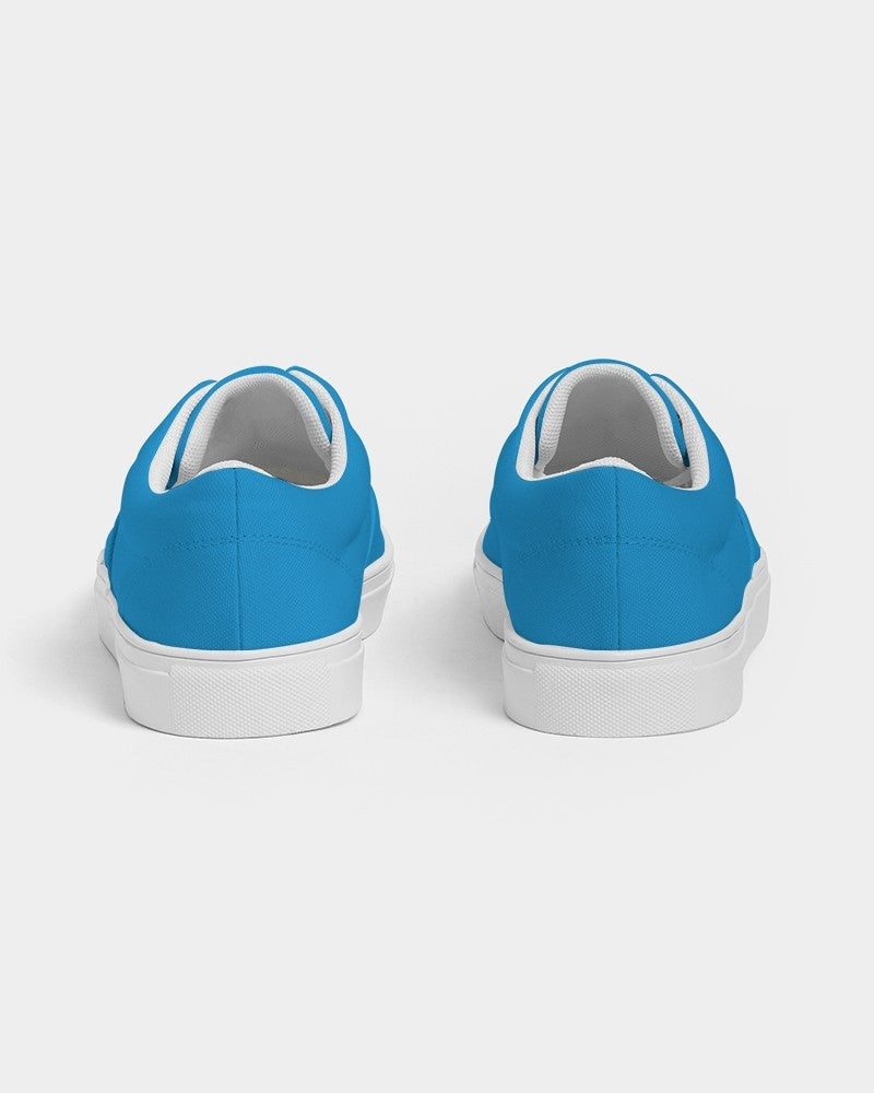 Bright Blue Cyan Canvas Sneakers C100M25Y0K0 - Back