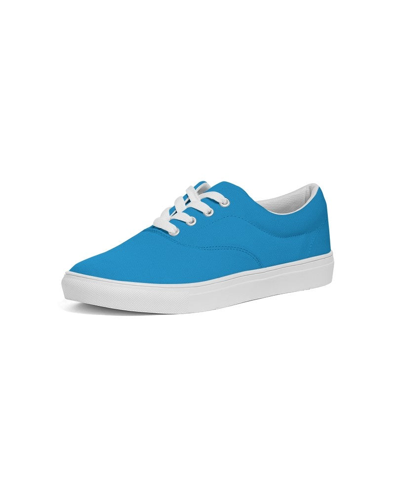 Bright Blue Cyan Canvas Sneakers C100M25Y0K0 - Side 2