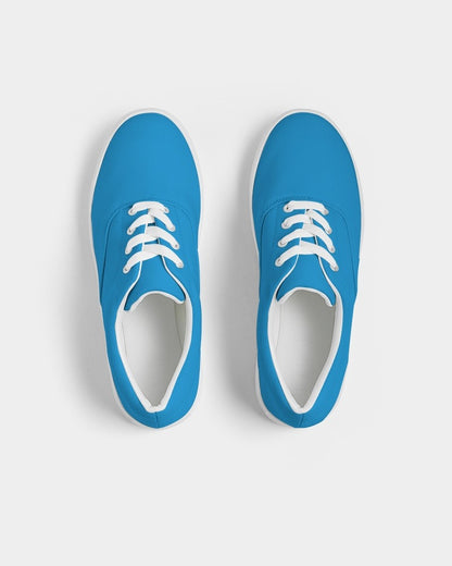 Bright Blue Cyan Canvas Sneakers C100M25Y0K0 - Top