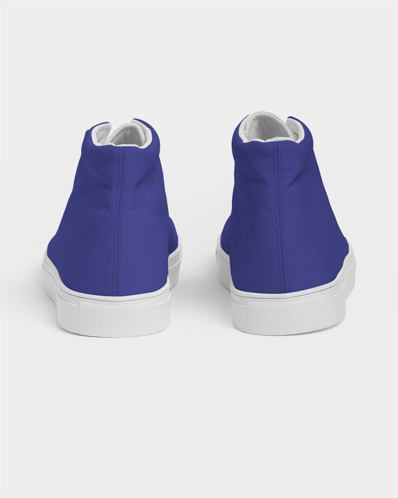 Bright Blue High-Top Canvas Sneakers C100M100Y0K0 - Back