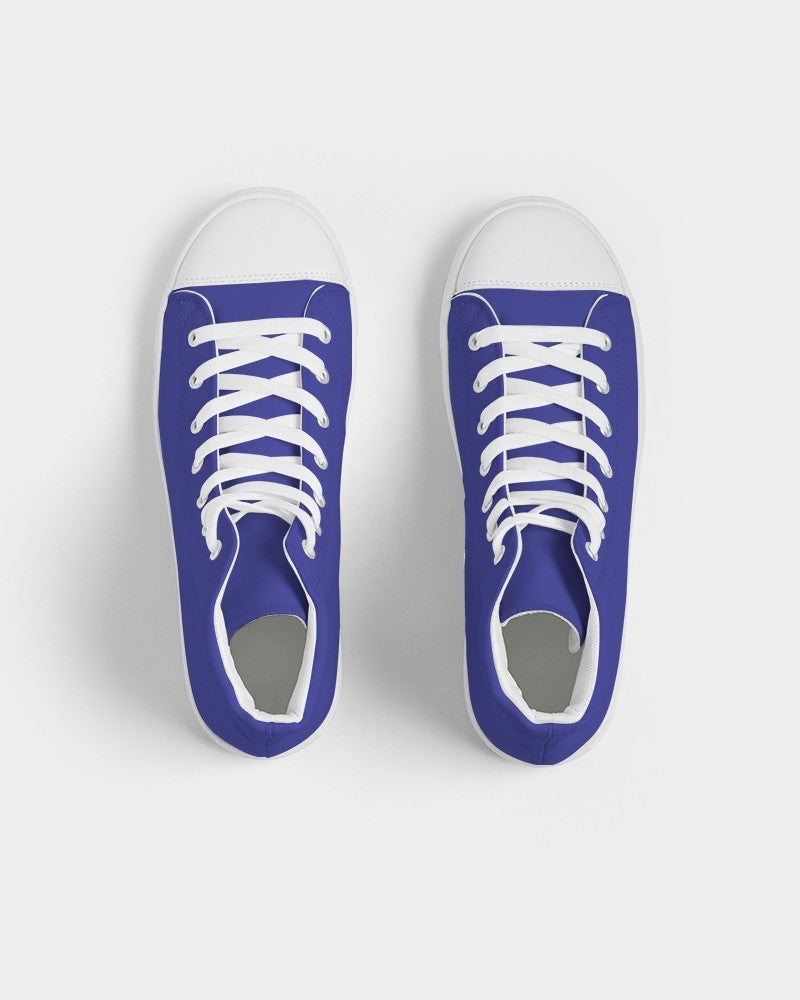 Bright Blue High-Top Canvas Sneakers C100M100Y0K0 - Top