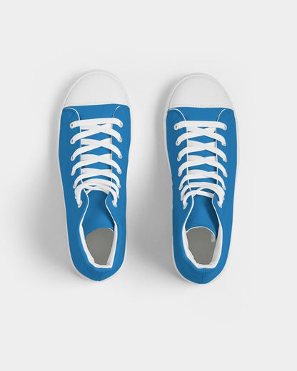 Bright Blue High-Top Canvas Sneakers C100M50Y0K0 - Top