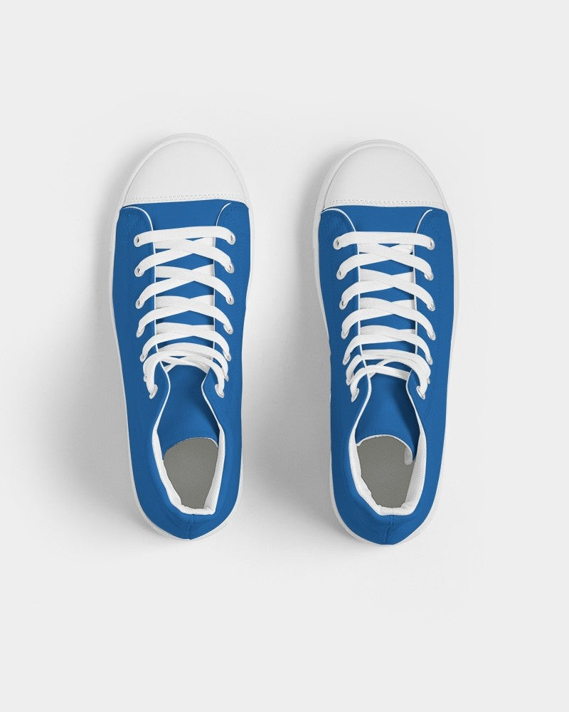 Bright Blue High-Top Canvas Sneakers C100M75Y0K0 - Top