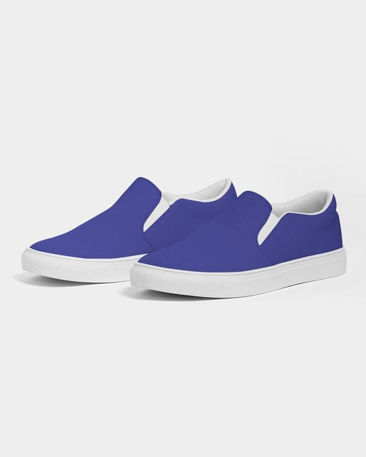 Bright Blue Men's Slip-On Canvas Sneakers C100M100Y0K0 - Side 3