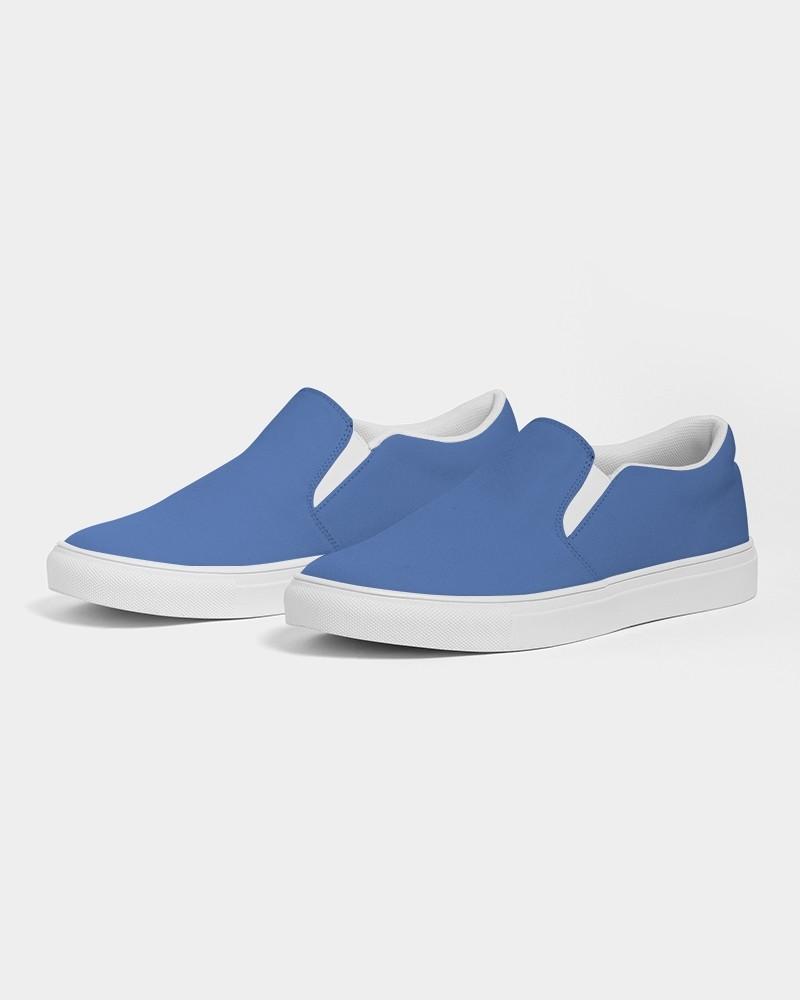 Bright Blue Men's Slip-On Canvas Sneakers C80M60Y0K0 - Side 3