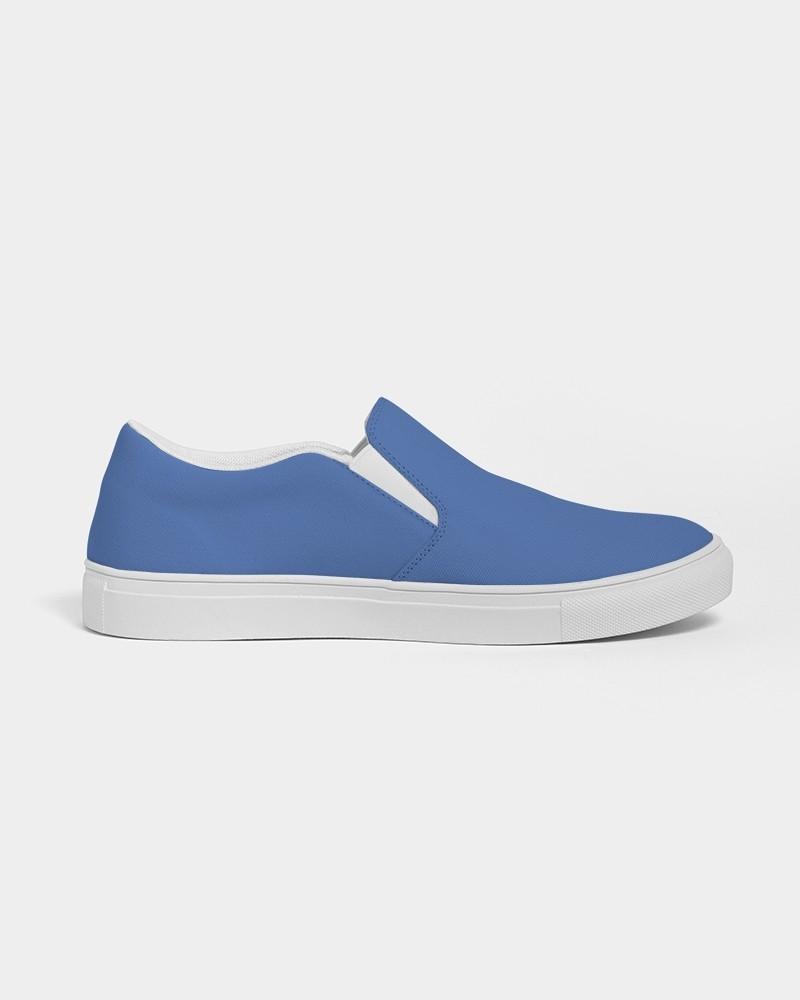 Bright Blue Men's Slip-On Canvas Sneakers C80M60Y0K0 - Side 4