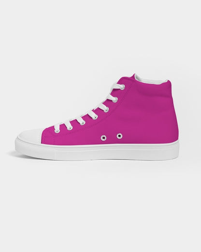 Bright Cool Magenta High-Top Canvas Sneakers C12M100Y0K0 - Side 1