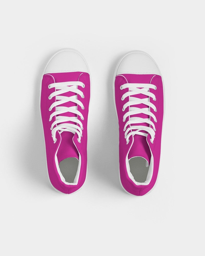 Bright Cool Magenta High-Top Canvas Sneakers C12M100Y0K0 - Top