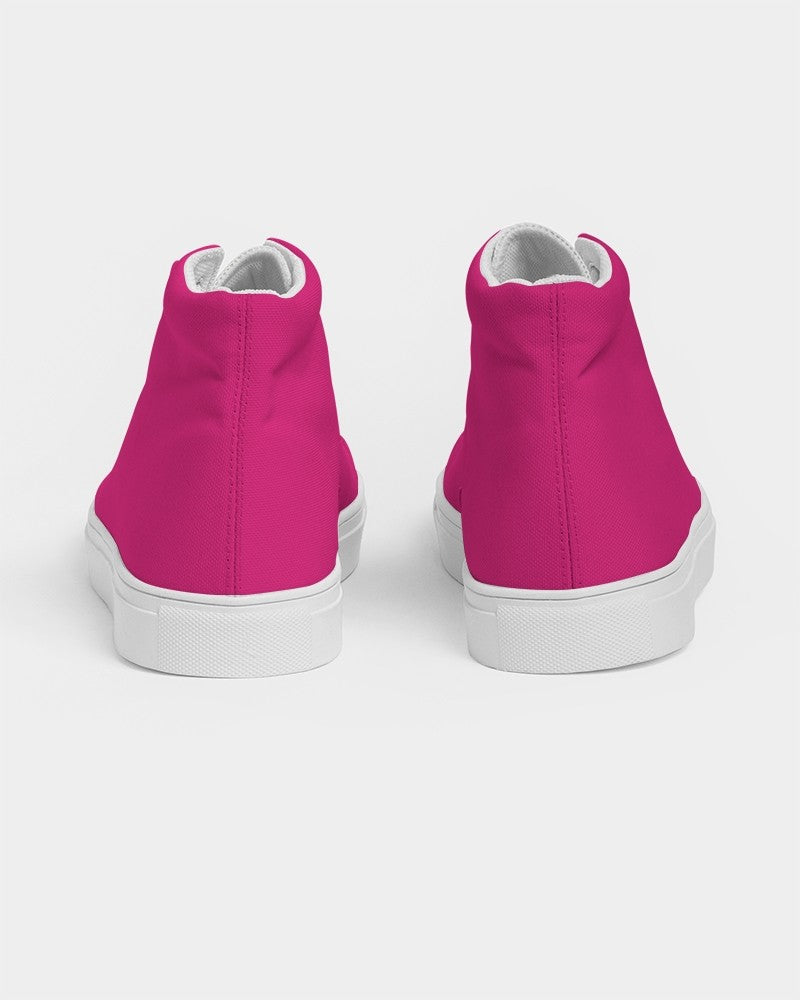 Bright Cool Pink High-Top Canvas Sneakers C0M100Y25K0 - Back