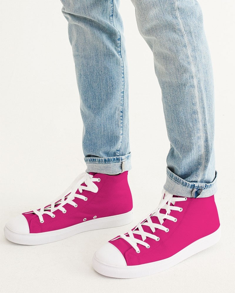 Bright Cool Pink High-Top Canvas Sneakers C0M100Y25K0 - Man CloseUp