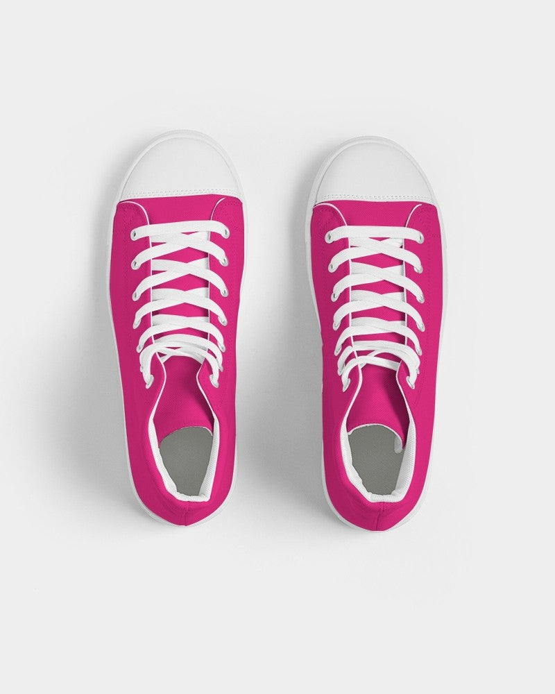 Bright Cool Pink High-Top Canvas Sneakers C0M100Y25K0 - Top