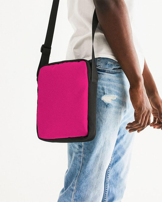 Bright Cool Pink Messenger Pouch C0M100Y25K0 - Man Side CloseUp