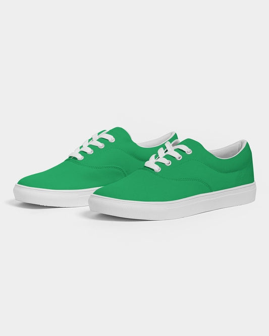 Bright Green Canvas Sneakers C100M0Y100K0 - Side 3