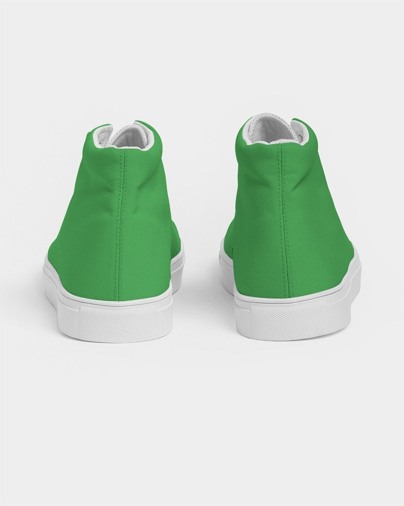 Bright Green High-Top Canvas Sneakers C75M0Y100K0 - Back