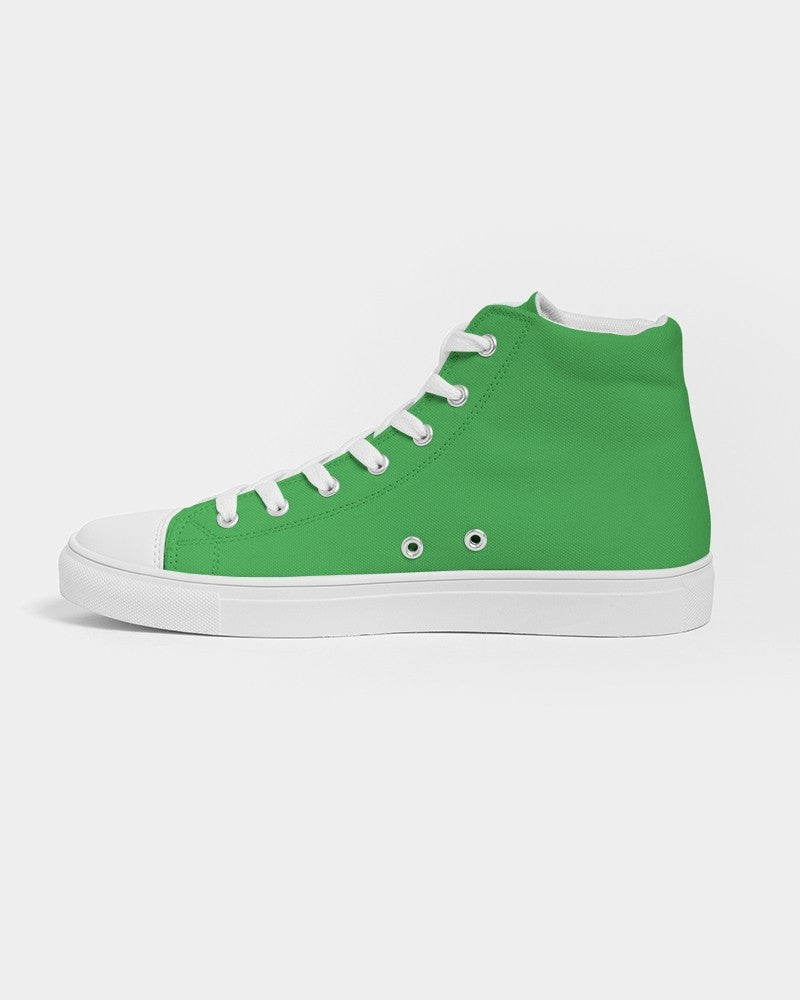 Bright Green High-Top Canvas Sneakers C75M0Y100K0 - Side 1