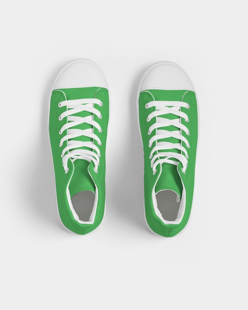 Bright Green High-Top Canvas Sneakers C75M0Y100K0 - Top