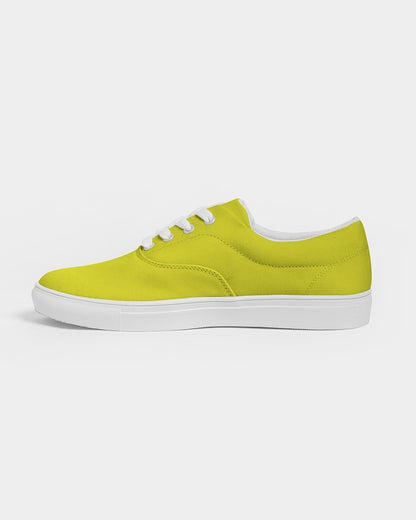 Bright Green Yellow Canvas Sneakers C12M0Y100K0 - Side 1