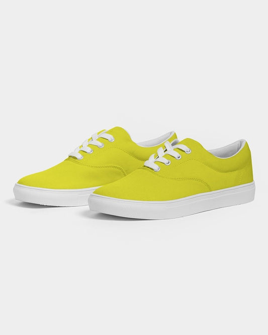 Bright Green Yellow Canvas Sneakers C12M0Y100K0 - Side 3
