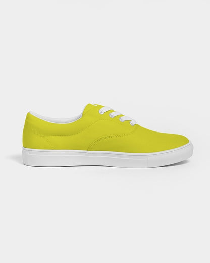 Bright Green Yellow Canvas Sneakers C12M0Y100K0 - Side 4