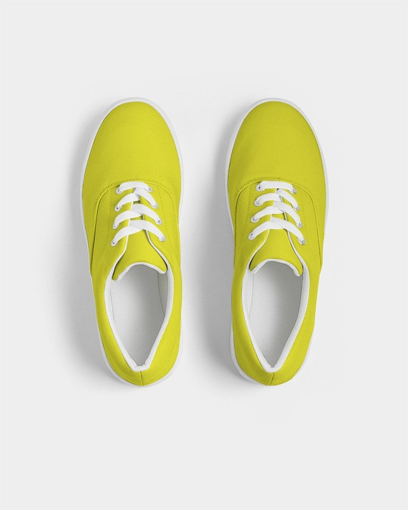 Bright Green Yellow Canvas Sneakers C12M0Y100K0 - Top