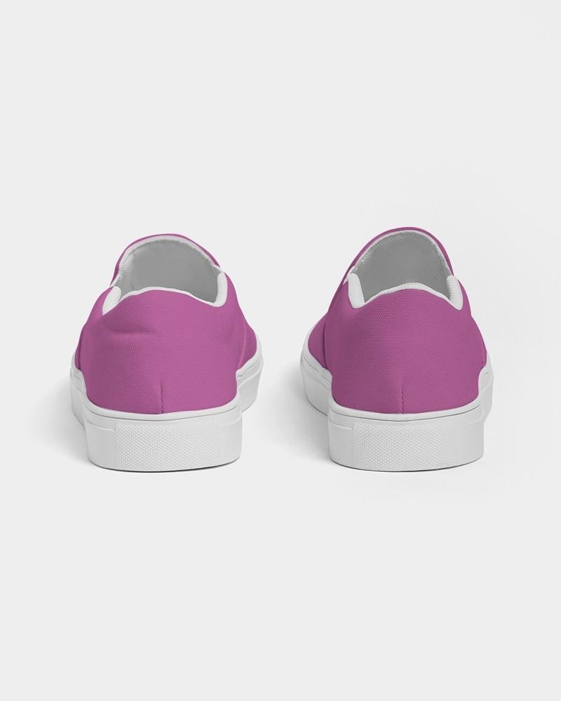 Bright Magenta Purple Men's Slip-On Canvas Sneakers C20M80Y0K0 - Back