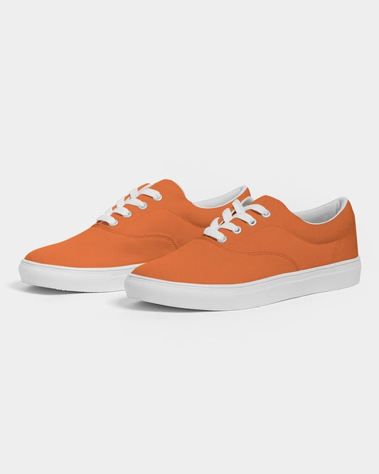 Bright Orange Canvas Sneakers C0M75Y100K0 - Side 3