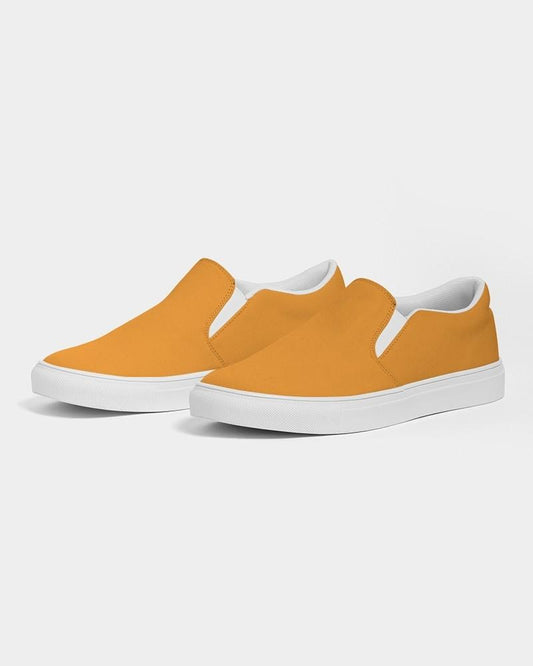 Bright Orange Men's Slip-On Canvas Sneakers C0M50Y100K0 - Side 3