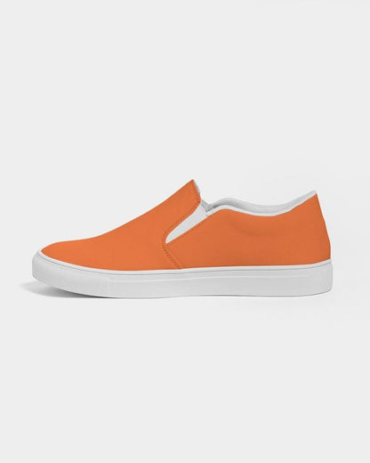 Bright Orange Women's Slip-On Canvas Sneakers C0M75Y100K0 - Side 1
