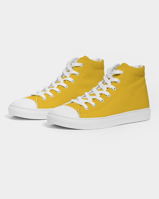 Bright Orange Yellow High-Top Canvas Sneakers C0M25Y100K0 - Side 3