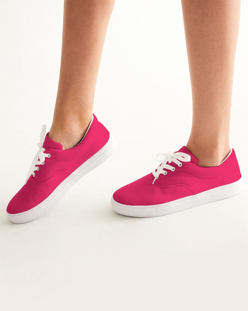 Bright Pink Canvas Sneakers C0M100Y50K0 - Woman CloseUp