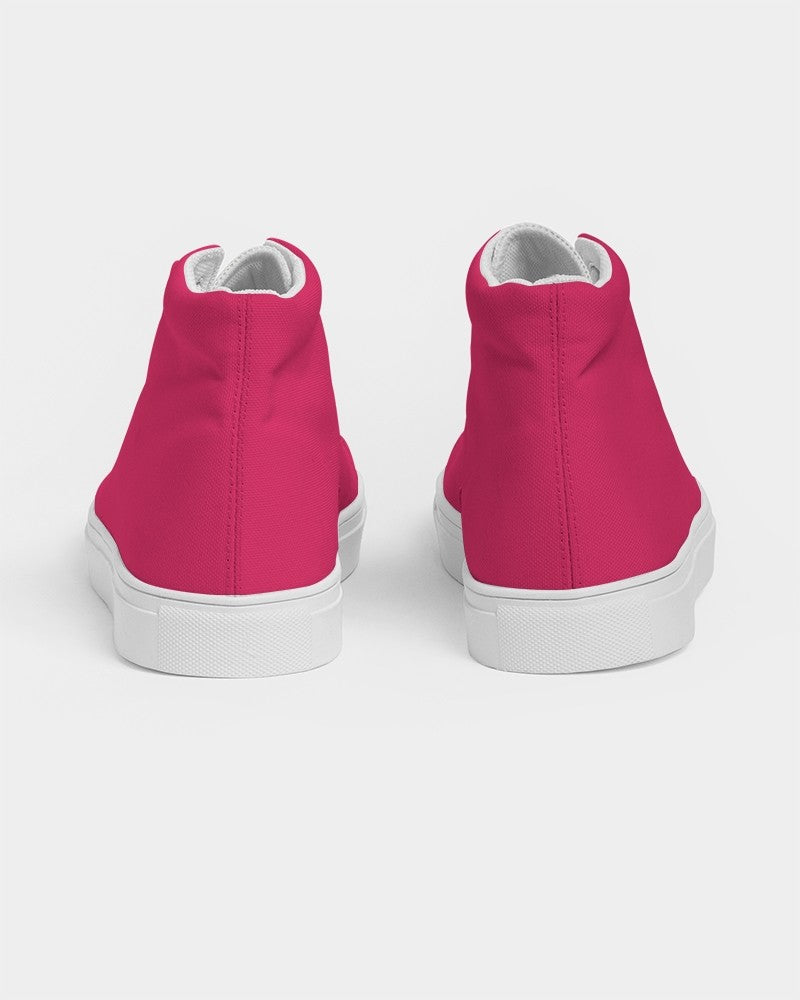 Bright Pink High-Top Canvas Sneakers C0M100Y50K0 - Back