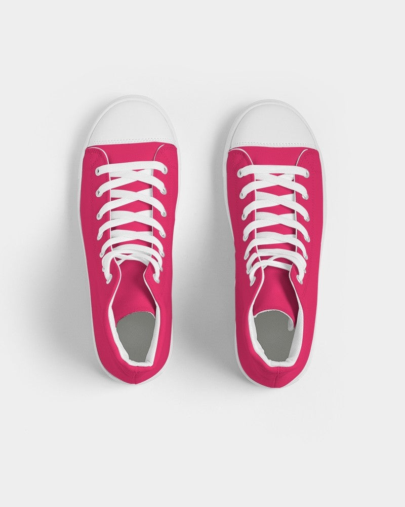 Bright Pink High-Top Canvas Sneakers C0M100Y50K0 - Top