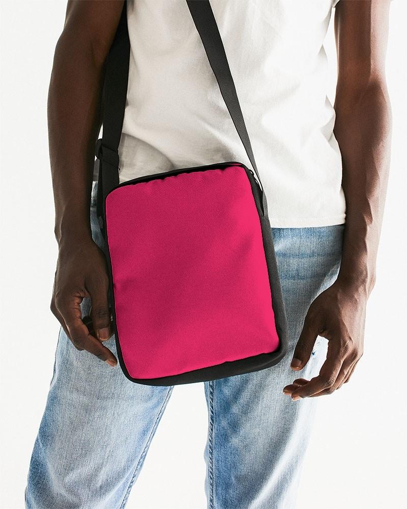 Bright Pink Messenger Pouch C0M100Y50K0 - Man Front CloseUp