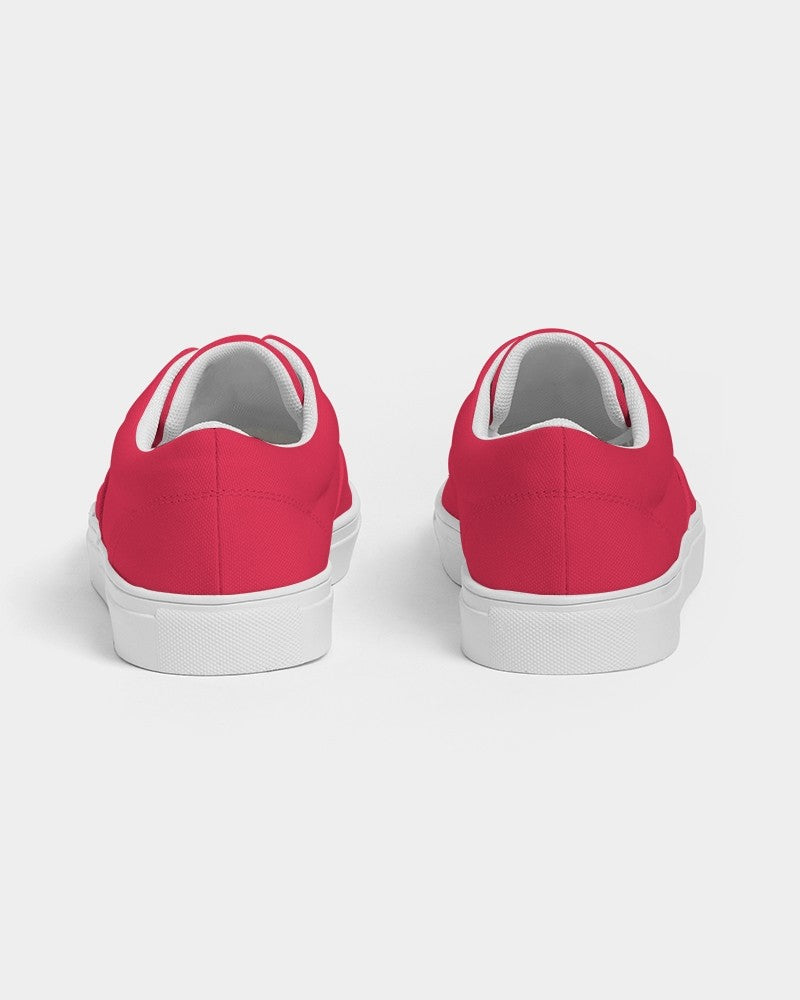 Bright Pink Red Canvas Sneakers C0M100Y75K0 - Back